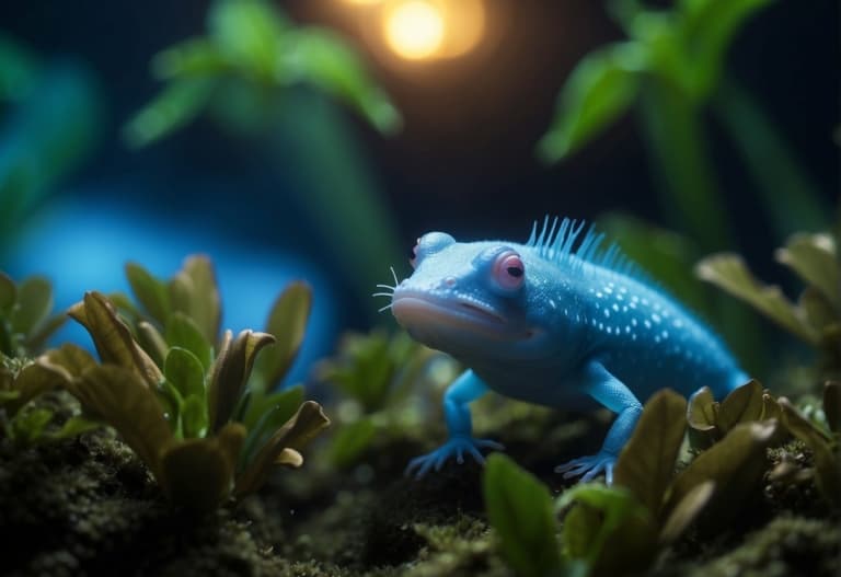 Neon Blue Axolotl